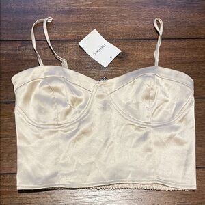 Champagne color Satin Bralette